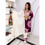 Premium Cotton Farshi Salwar Suit Set with Mirror & Tassel Work