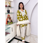 Premium Cotton Farshi Salwar Suit Set with Mirror & Pearl Work
