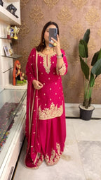 Party Wear Chinon Sharara Set