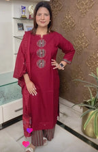 Pure Cotton Kanta Work Suit Set with Dupatta