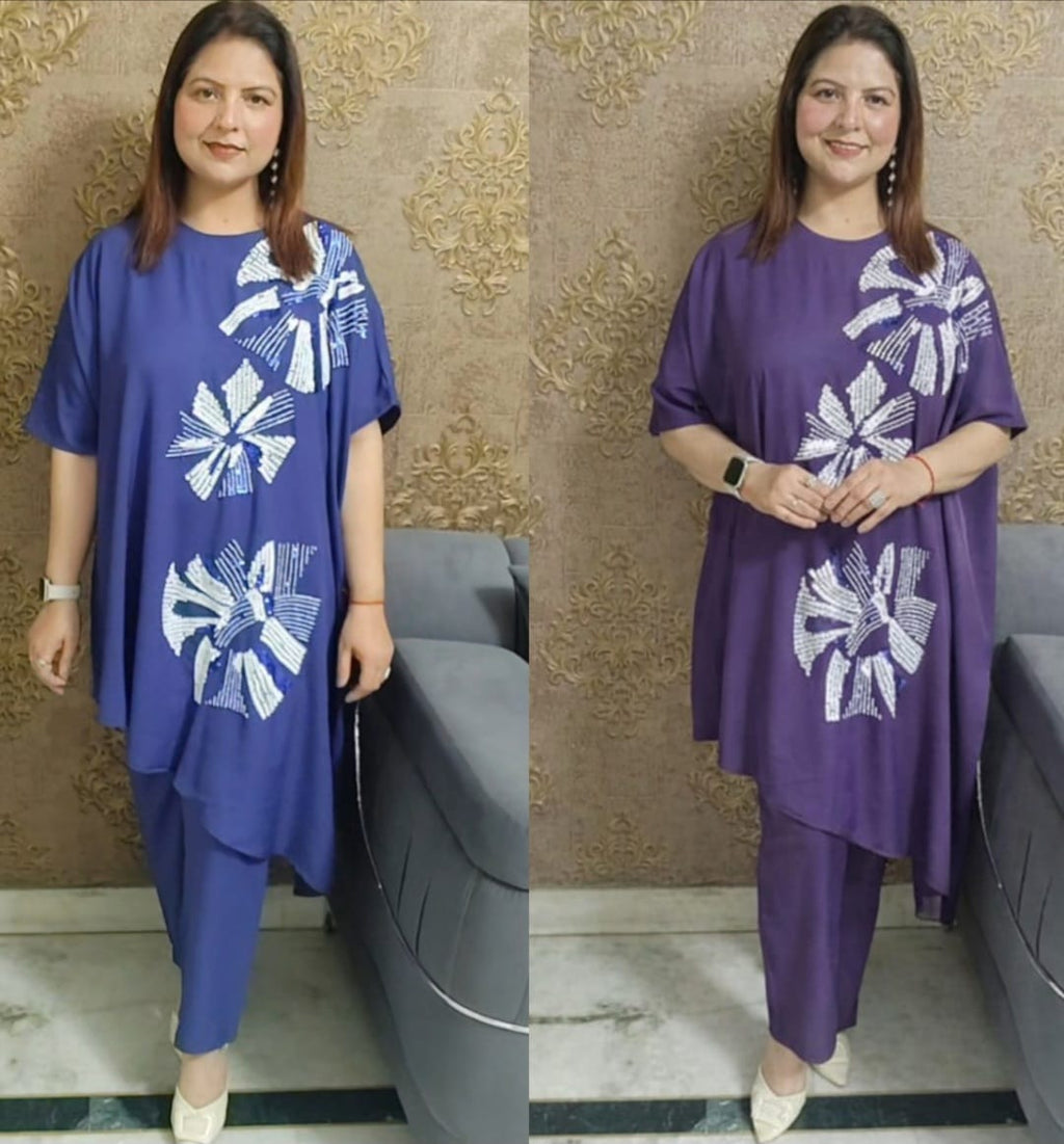 Sequenced Poncho Two-Piece Dress