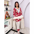 Premium Cotton Farshi Salwar Suit Set with Mirror & Pearl Work